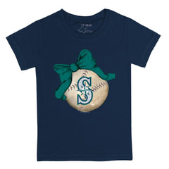 Seattle Mariners Tiny Turnip Youth Baseball Bow T-Shirt | MLB Sale