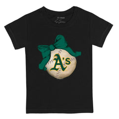 Athletics Tiny Turnip Youth Baseball Bow T-Shirt | MLB Discount