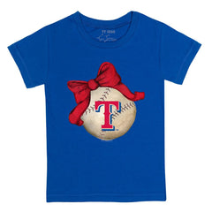 Texas Rangers Tiny Turnip Youth Baseball Bow T-Shirt | MLB Sale