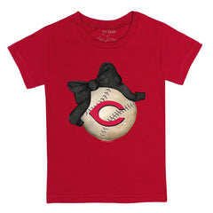 Cincinnati Reds Tiny Turnip Youth Baseball Bow T-Shirt | MLB US