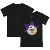 Colorado Rockies Tiny Turnip Youth Baseball Bow T-Shirt | MLB Shop
