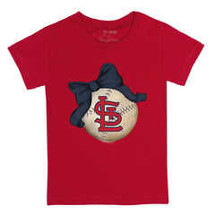 St. Louis Cardinals Tiny Turnip Youth Baseball Bow T-Shirt | MLB Outlet