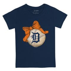 Detroit Tigers Tiny Turnip Youth Baseball Bow T-Shirt | MLB Outlet