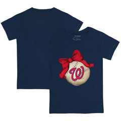 Washington Nationals Tiny Turnip Youth Baseball Bow T-Shirt | MLB New