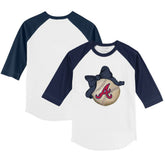 Atlanta Braves Tiny Turnip Youth Baseball Bow 3/4-Sleeve Raglan T-Shirt | MLB Near me