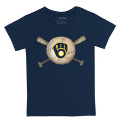 Milwaukee Brewers Tiny Turnip Youth Baseball Cross Bats T-Shirt | MLB Outlet