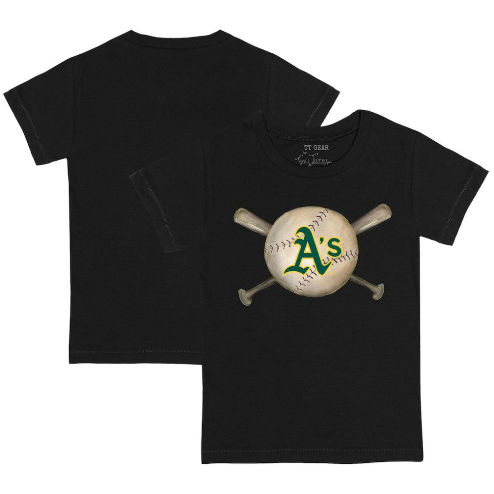 Athletics Tiny Turnip Youth Baseball Cross Bats T-Shirt | MLB On Sale