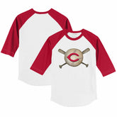 Cincinnati Reds Tiny Turnip Youth Baseball Cross Bats 3/4-Sleeve Raglan T-Shirt | MLB Sale