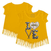 San Diego Padres Tiny Turnip Girls Youth Baseball Love Fringe T-Shirt | MLB Discount