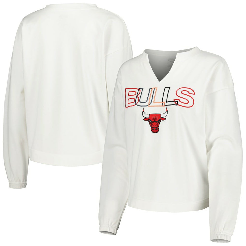 Chicago Bulls Concepts Sport Women's Sunray Notch Neck Long Sleeve Top sale Discount