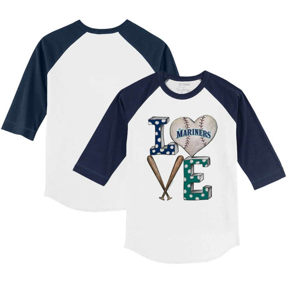 Seattle Mariners Tiny Turnip Youth Baseball Love 3/4-Sleeve Raglan T-Shirt | MLB Near me