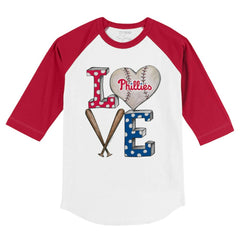 Philadelphia Phillies Tiny Turnip Youth Baseball Love 3/4-Sleeve Raglan T-Shirt | MLB Near me