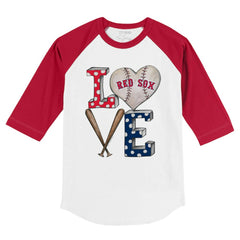 Boston Red Sox Tiny Turnip Youth Baseball Love 3/4-Sleeve Raglan T-Shirt | MLB Outlet