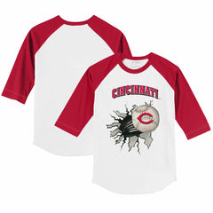 Cincinnati Reds Tiny Turnip Youth Baseball Tear 3/4-Sleeve Raglan T-Shirt | MLB For sale