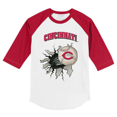 Cincinnati Reds Tiny Turnip Youth Baseball Tear 3/4-Sleeve Raglan T-Shirt | MLB For sale