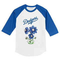 Los Angeles Dodgers Tiny Turnip Youth Blooming Baseballs 3/4-Sleeve Raglan T-Shirt | MLB Sale