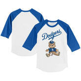 Los Angeles Dodgers Tiny Turnip Youth Teddy Boy 3/4-Sleeve Raglan T-Shirt | MLB Sale