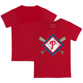 Philadelphia Phillies Tiny Turnip Youth Diamond Cross Bats T-Shirt | MLB Discount