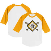San Diego Padres Tiny Turnip Youth Diamond Cross Bats 3/4-Sleeve Raglan T-Shirt | MLB Sale