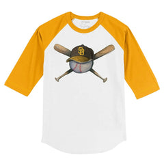 San Diego Padres Tiny Turnip Youth Hat Crossbats 3/4-Sleeve Raglan T-Shirt | MLB For sale