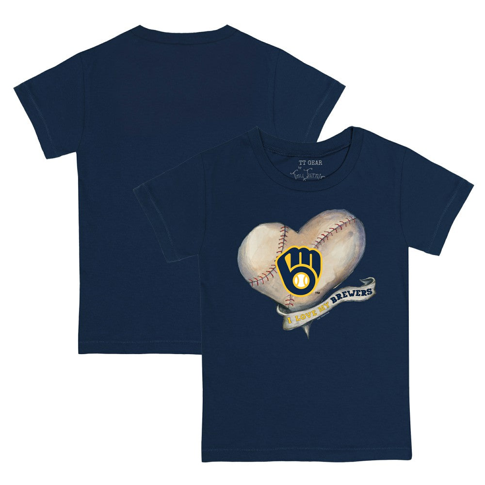 Milwaukee Brewers Tiny Turnip Youth Heart Banner T-Shirt | MLB Near me