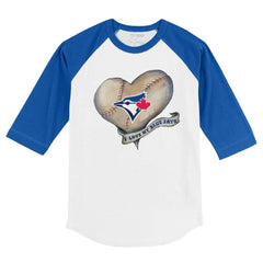 Toronto Blue Jays Tiny Turnip Youth Heart Banner 3/4-Sleeve Raglan T-Shirt | MLB Online