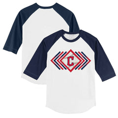 Cleveland Guardians Tiny Turnip Youth Prism Arrows 3/4-Sleeve Raglan T-Shirt | MLB On Sale