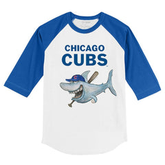 Chicago Cubs Tiny Turnip Youth Shark 3/4-Sleeve Raglan T-Shirt | MLB Outlet