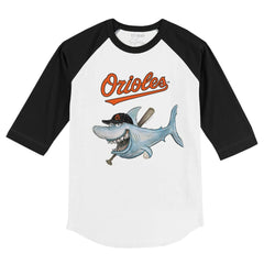 Baltimore Orioles Tiny Turnip Youth Shark 3/4-Sleeve Raglan T-Shirt | MLB Discount