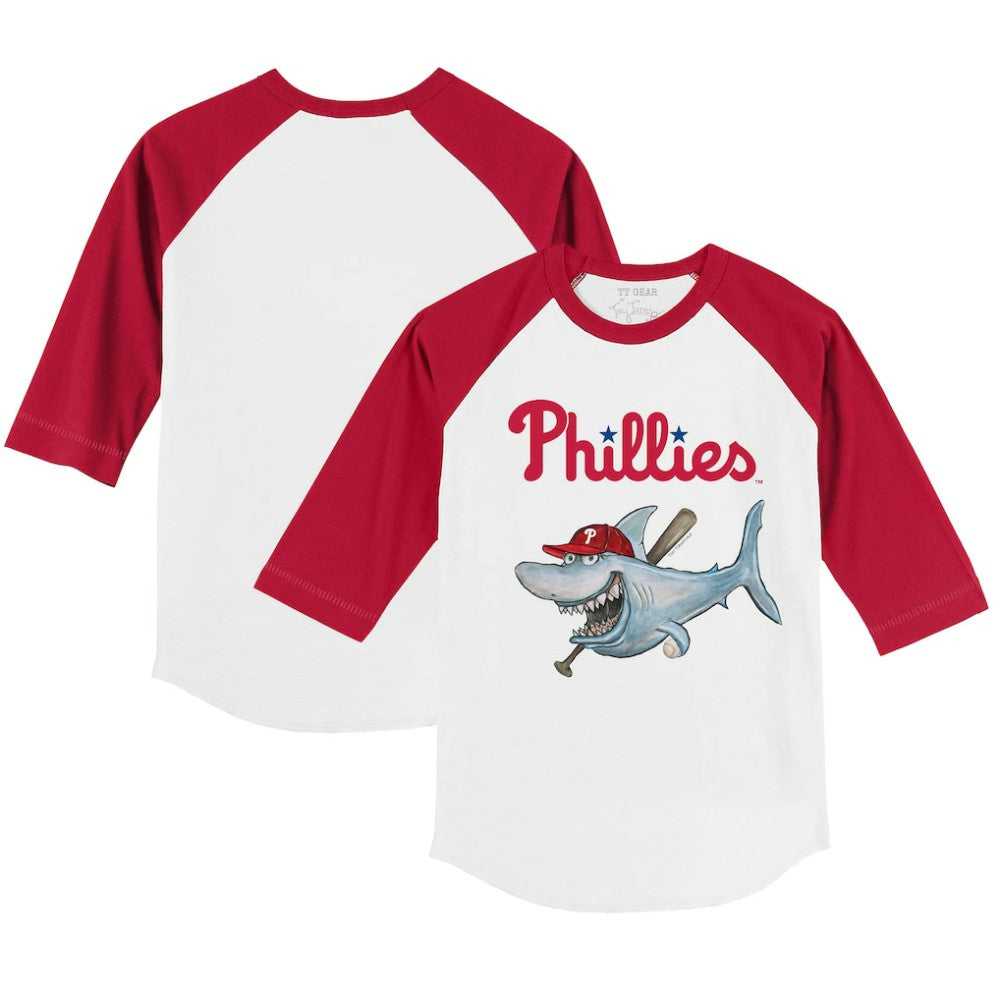 Philadelphia Phillies Tiny Turnip Youth Shark 3/4-Sleeve Raglan T-Shirt | MLB Discount
