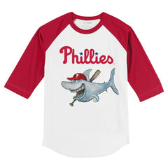 Philadelphia Phillies Tiny Turnip Youth Shark 3/4-Sleeve Raglan T-Shirt | MLB Discount