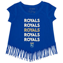 Kansas City Royals Tiny Turnip Girls Youth Stacked Fringe T-Shirt | MLB Online