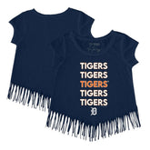 Detroit Tigers Tiny Turnip Girls Youth Stacked Fringe T-Shirt | MLB US
