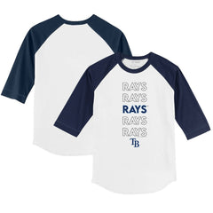 Tampa Bay Rays Tiny Turnip Youth Stacked 3/4-Sleeve Raglan T-Shirt | MLB Sale