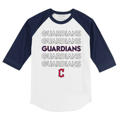 Cleveland Guardians Tiny Turnip Youth Stacked 3/4-Sleeve Raglan T-Shirt | MLB Outlet
