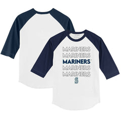 Seattle Mariners Tiny Turnip Youth Stacked 3/4-Sleeve Raglan T-Shirt | MLB For sale