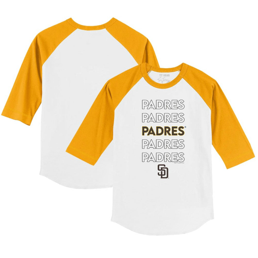 San Diego Padres Tiny Turnip Youth Stacked 3/4-Sleeve Raglan T-Shirt | MLB Sale