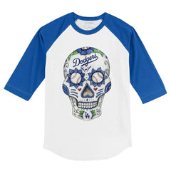 Los Angeles Dodgers Tiny Turnip Youth Sugar Skull 3/4-Sleeve Raglan T-Shirt | MLB Shop