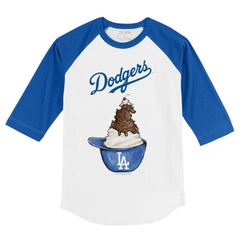 Los Angeles Dodgers Tiny Turnip Youth Sundae Helmet 3/4-Sleeve Raglan T-Shirt | MLB Outlet