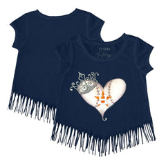 Houston Astros Tiny Turnip Girls Youth Tiara Heart Fringe T-Shirt | MLB For sale