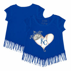 Kansas City Royals Tiny Turnip Girls Youth Tiara Heart Fringe T-Shirt | MLB Online