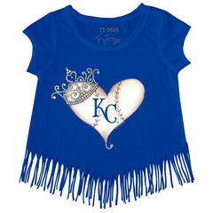 Kansas City Royals Tiny Turnip Girls Youth Tiara Heart Fringe T-Shirt | MLB Online