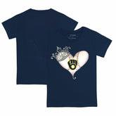 Milwaukee Brewers Tiny Turnip Youth Tiara Heart T-Shirt | MLB Sale