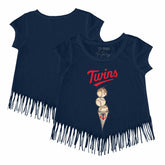 Minnesota Twins Tiny Turnip Girls Youth Triple Scoop Fringe T-Shirt | MLB Outlet