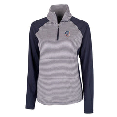 Milwaukee Brewers Cutter & Buck Women's Americana Logo Forge Tonal Stripe Stretch Half-Zip Pullover Top | MLB Discount