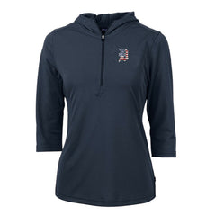 Detroit Tigers Cutter & Buck Women's Americana Logo DryTec Virtue Eco Pique Recycled Half-Zip Pullover Hoodie | MLB Online