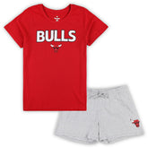 Chicago Bulls Women's Plus Size T-Shirt & Shorts Combo Set sale Online