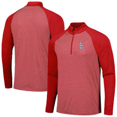 St. Louis Cardinals Levelwear Charter Striped Raglan Quarter-Zip Top | MLB On Sale