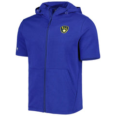 Milwaukee Brewers Levelwear Recruit Full-Zip Short Sleeve Hoodie | MLB Outlet