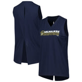 Milwaukee Brewers Levelwear Women's Paisley Chase V-Neck Tank Top | MLB On Sale